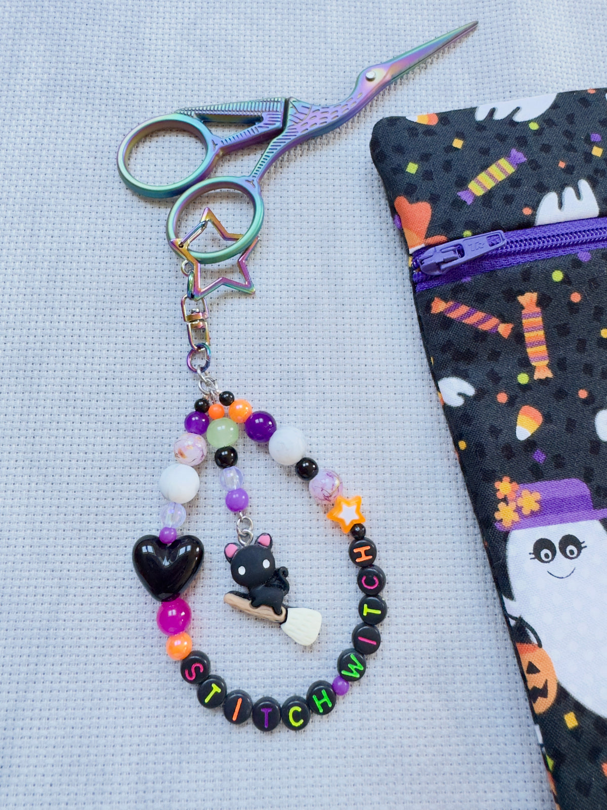Stitch Witch (Black Letters) Scissor Fob
