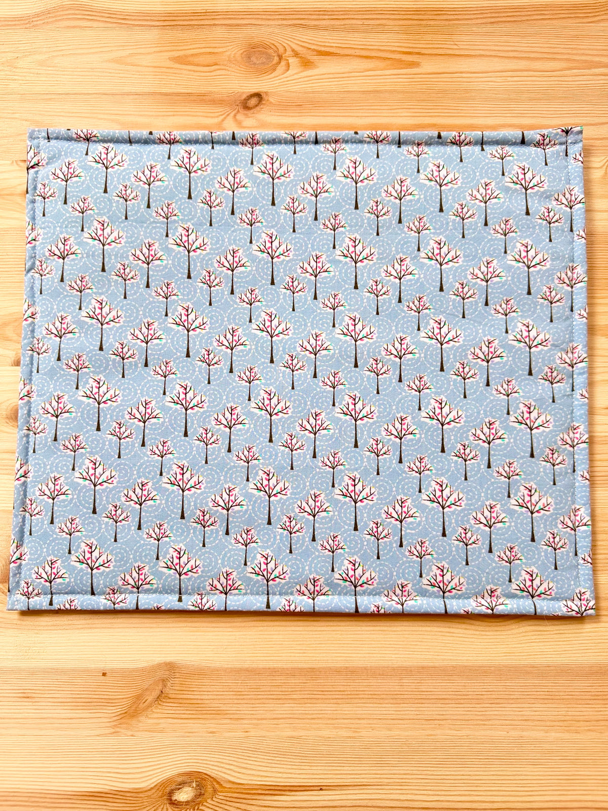 Trees - Blue Polka Dot Inner Vinyl Project Bag