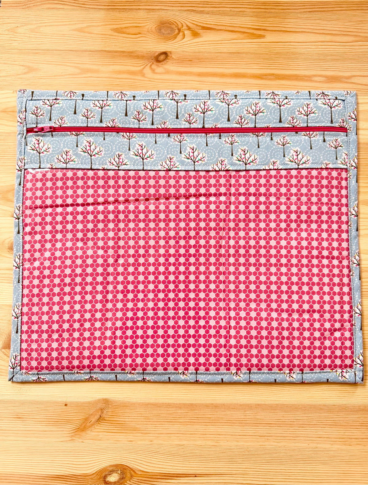 Trees - Pink Hexagon Inner Vinyl Project Bag