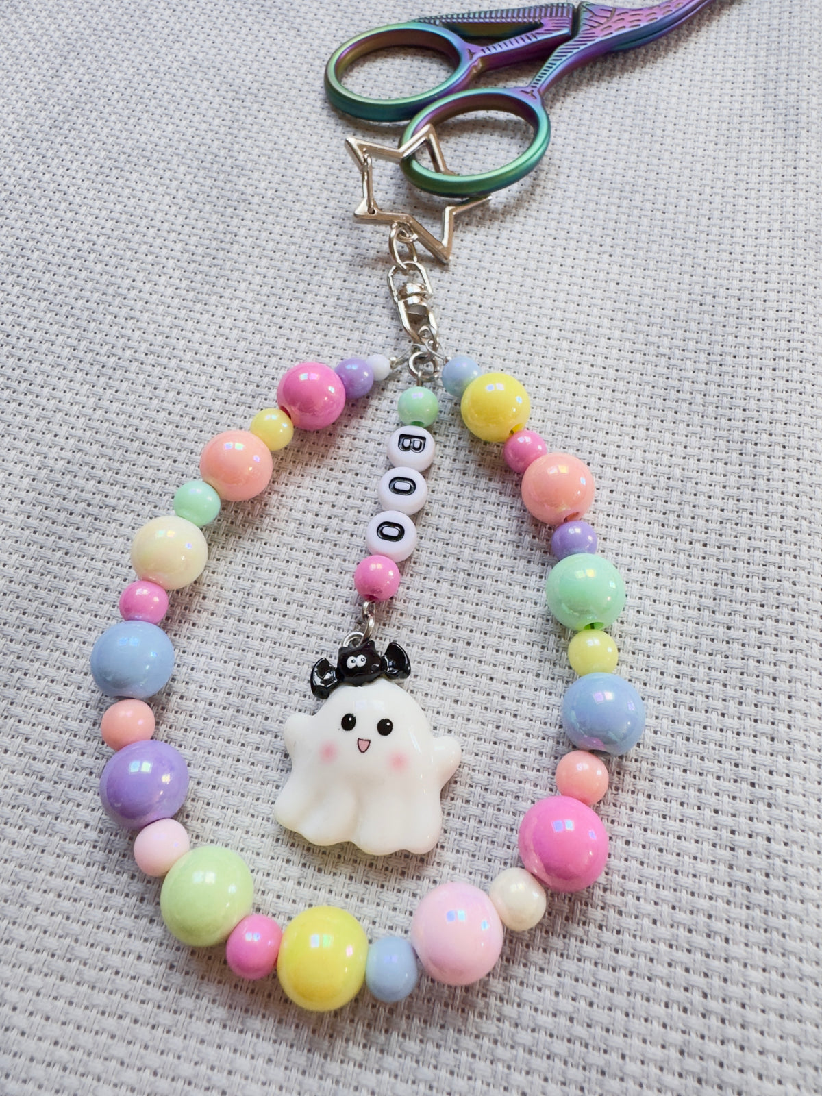 Boo Cute Ghost (Pearly Pastel Mix) Scissor Fob