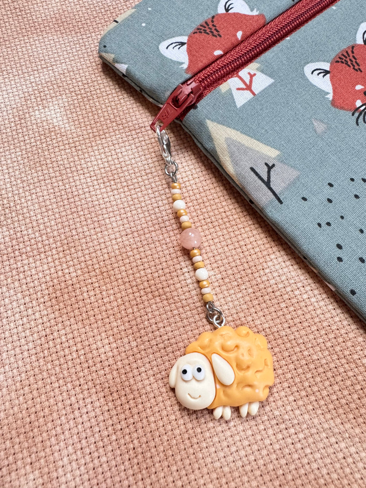 Yellow Sheep Project Bag Zip Charm