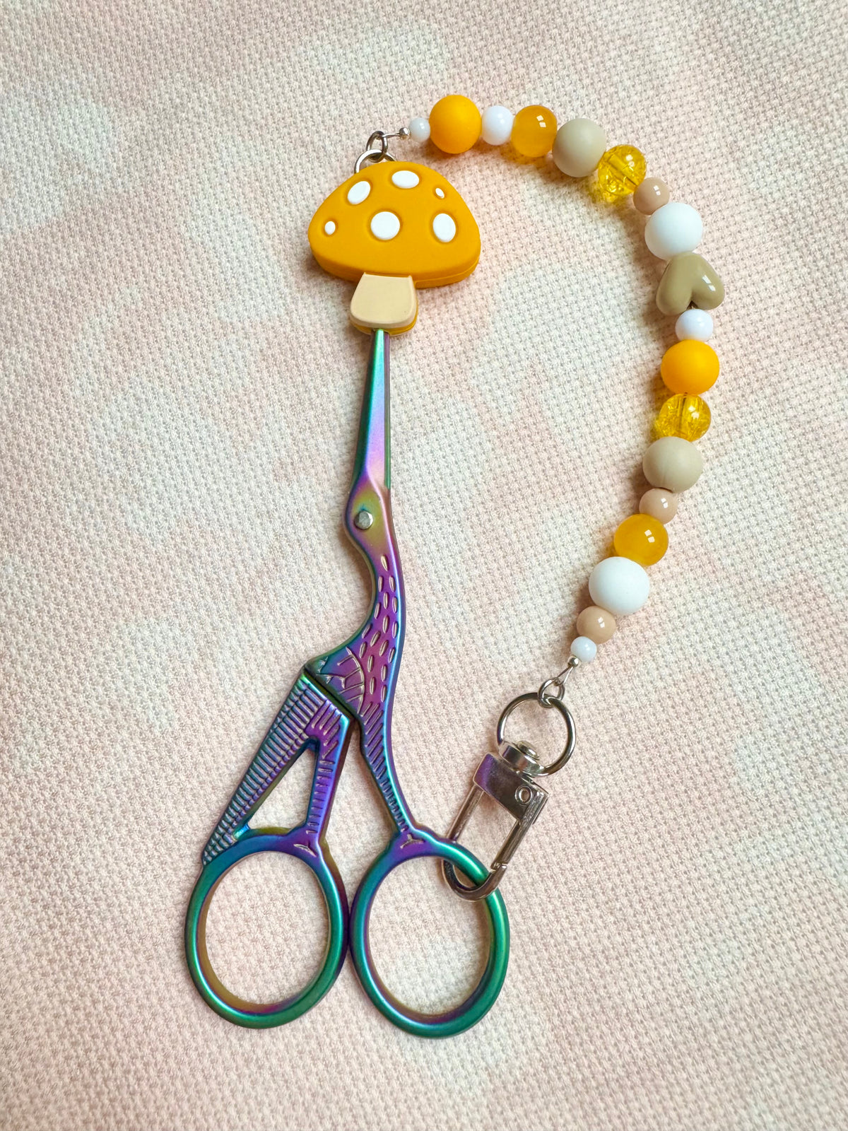 Yellow Toadstool Scissor Fob - With Scissor Protector