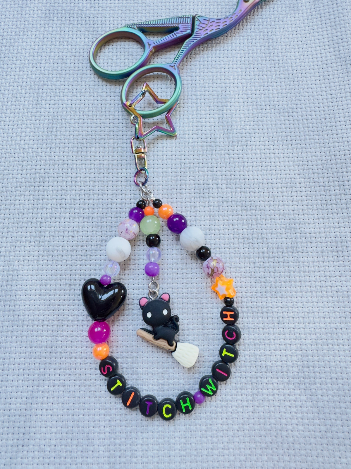 Stitch Witch (Black Letters) Scissor Fob