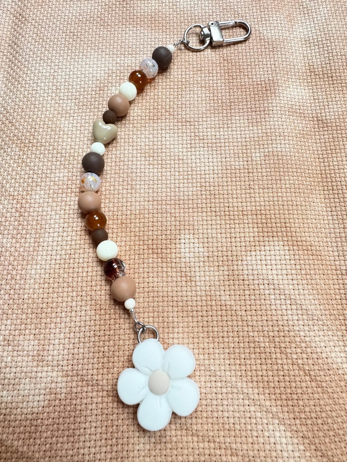 White Flower Scissor Fob - With Scissor Protector