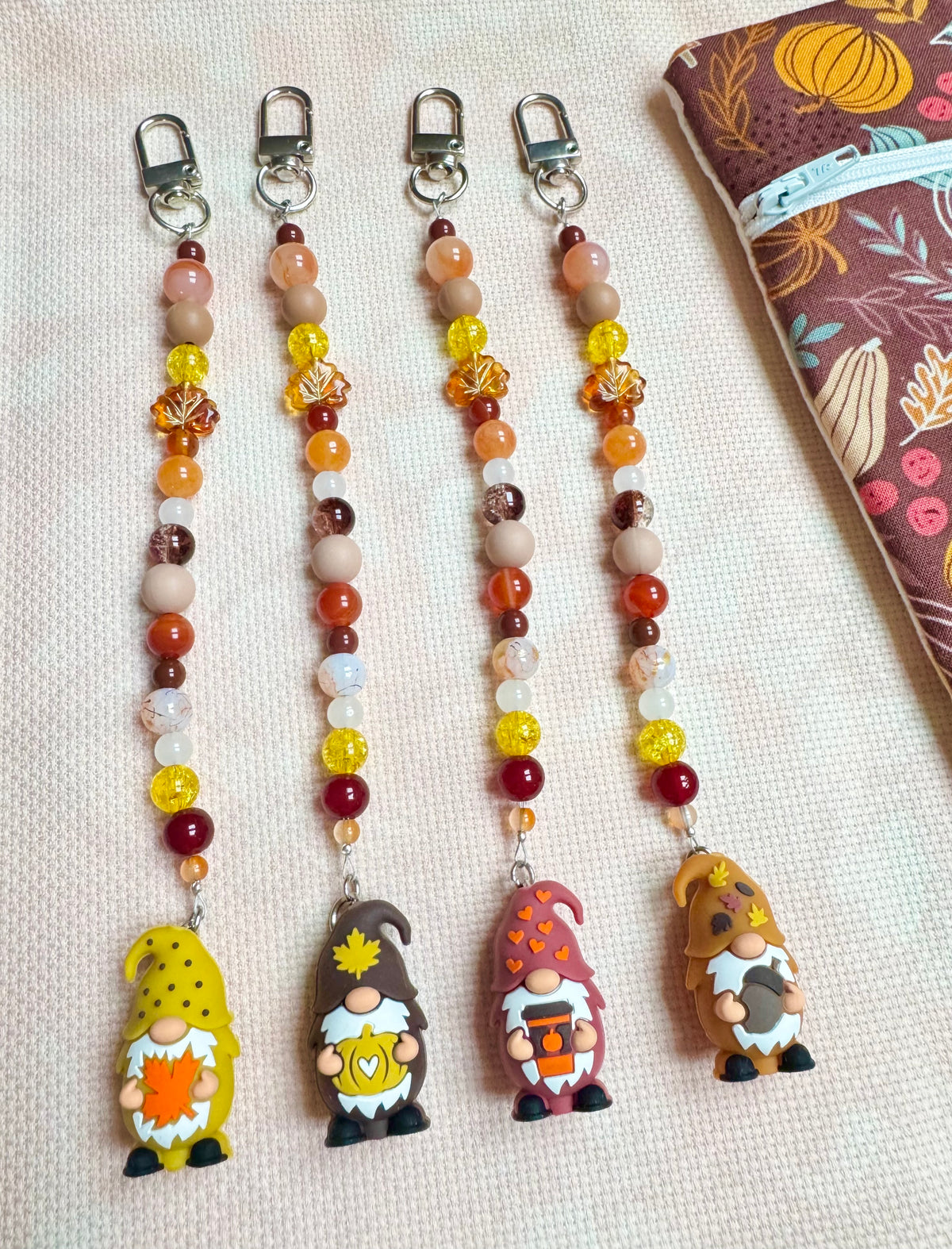 Autumn Gnomes (4 designs available) Scissor Fob - With Scissor Protector