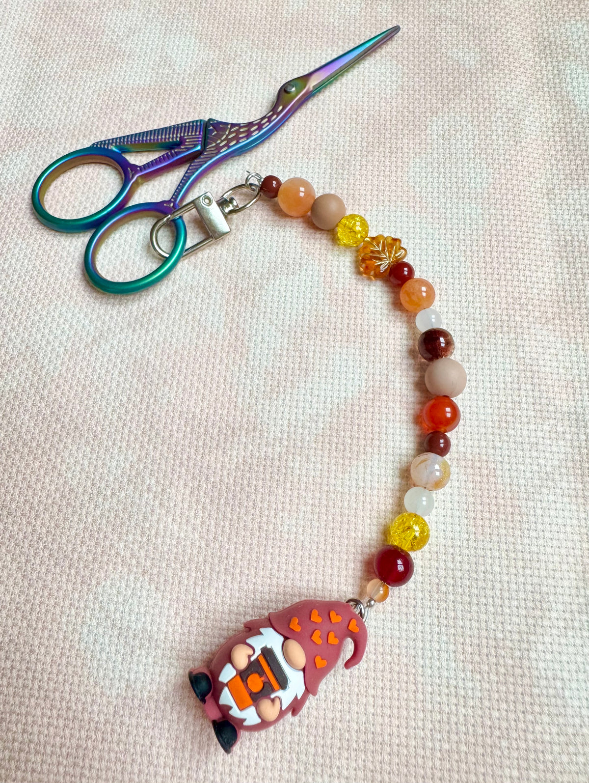 Autumn Gnomes (4 designs available) Scissor Fob - With Scissor Protector