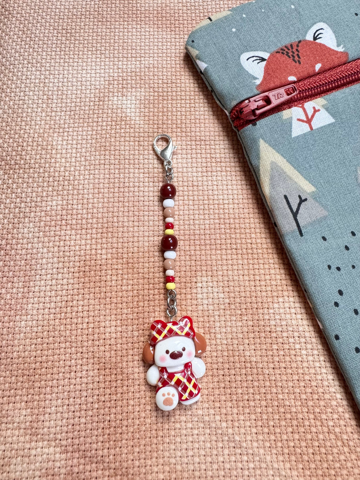 Doggy in Dungarees Project Bag Zip Charm