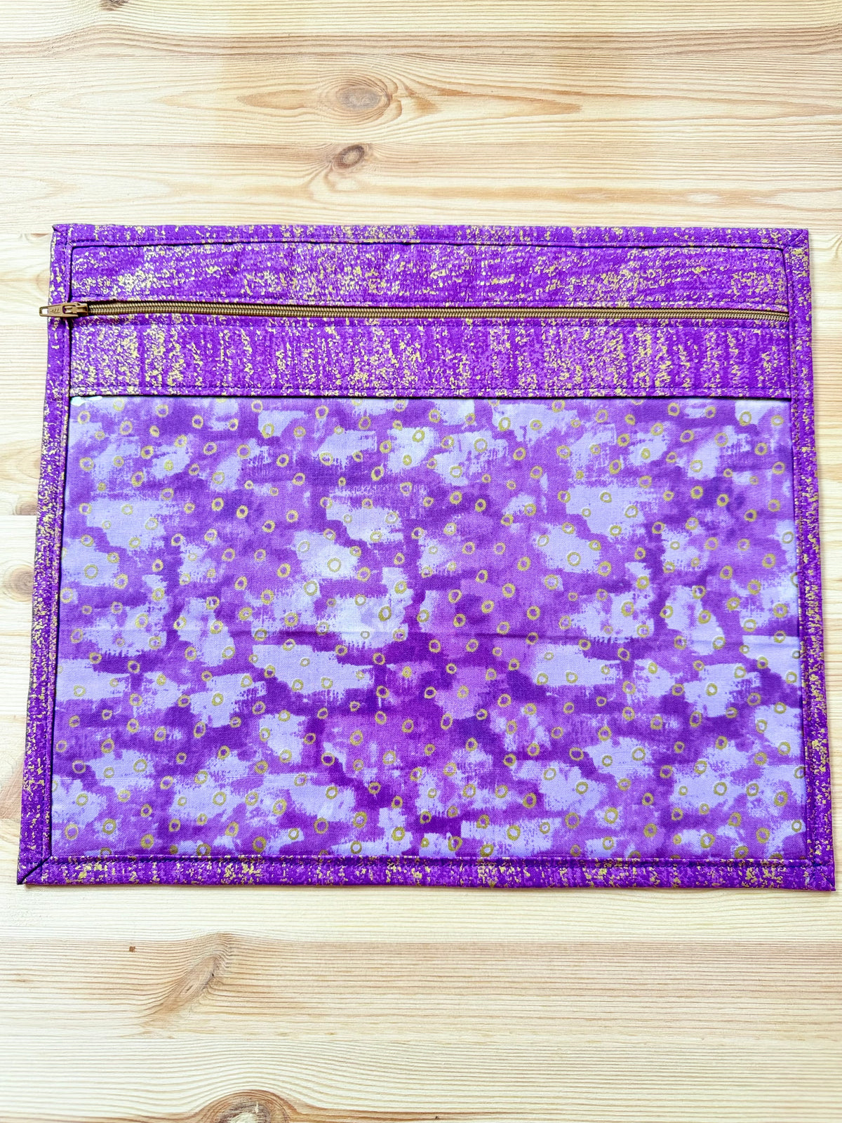 Purple & Gold Abstract - Purple & Gold Inner Vinyl Project Bag
