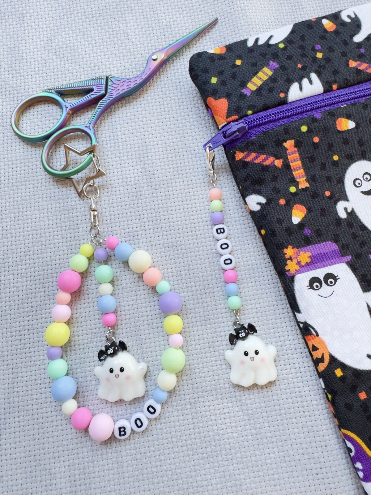 Boo Cute Ghost (Pastel Matt Mix) Scissor Fob