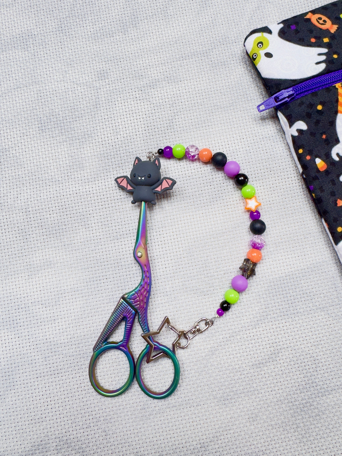 Bat (Halloween Mix) Scissor Fob - With Scissor Protector