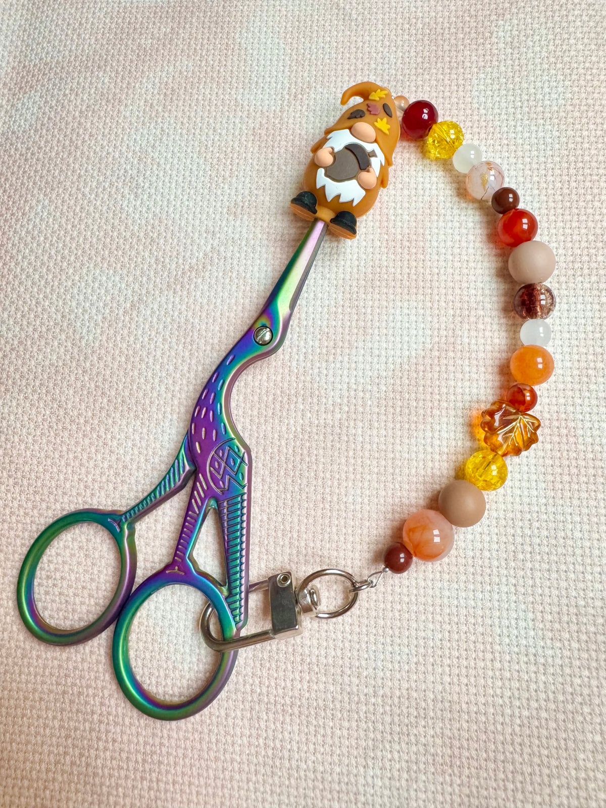 Autumn Gnomes (4 designs available) Scissor Fob - With Scissor Protector