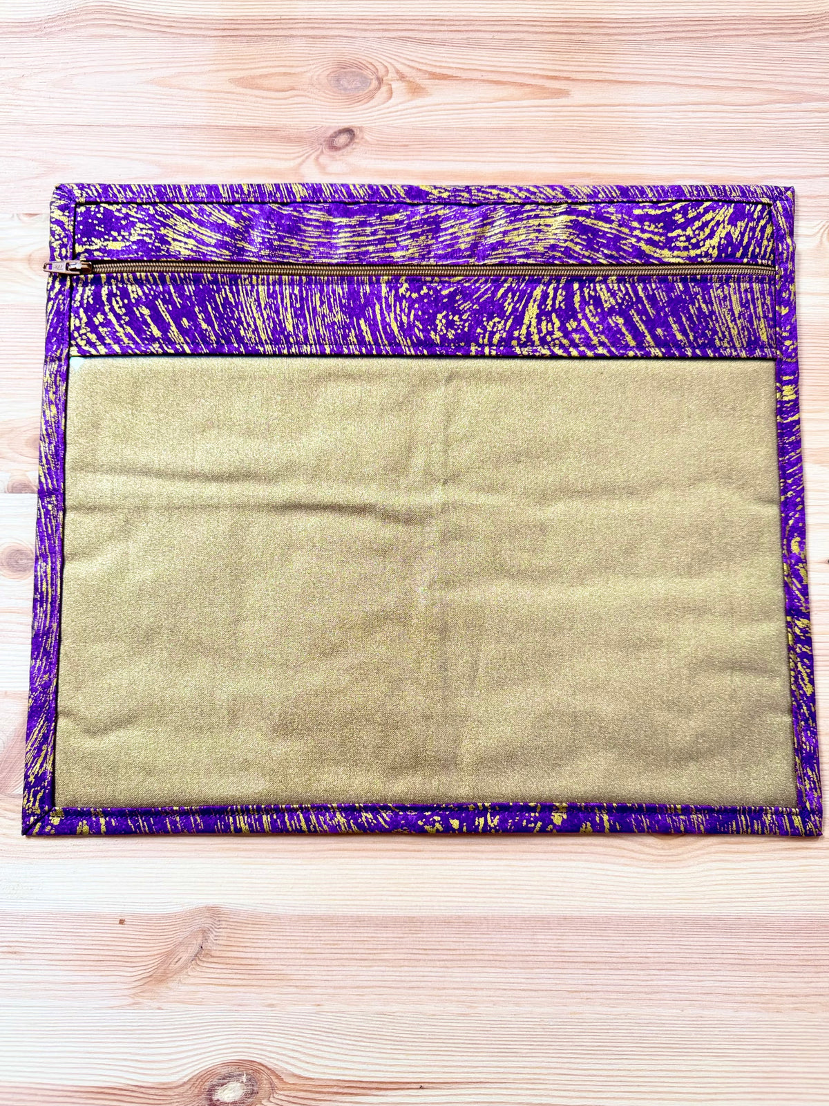 Purple & Gold Abstract - Gold Inner Vinyl Project Bag