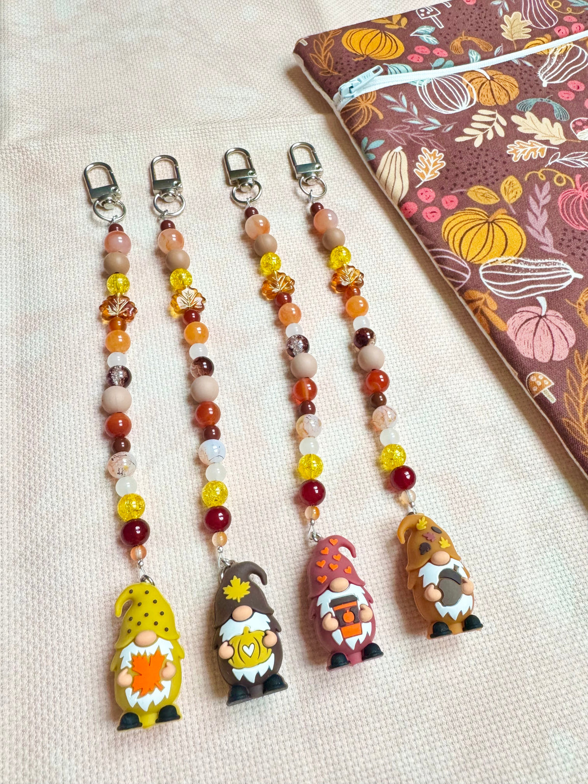 Autumn Gnomes (4 designs available) Scissor Fob - With Scissor Protector