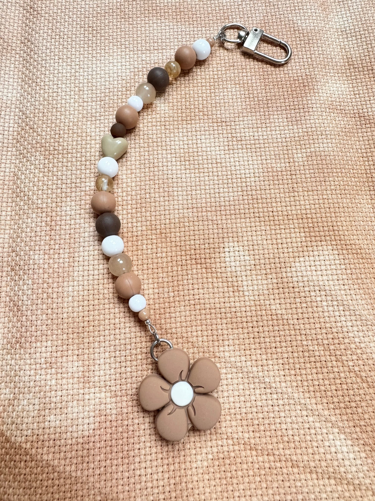 Light Brown Flower Scissor Fob - With Scissor Protector