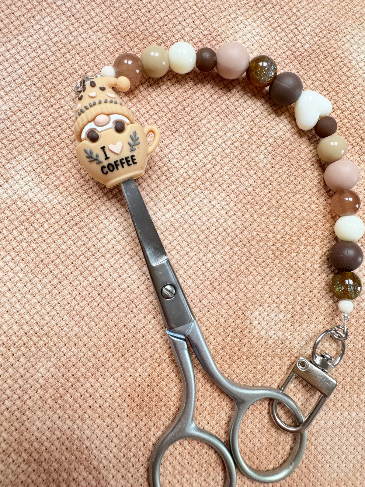 I Heart Coffee Scissor Fob - With Scissor Protector