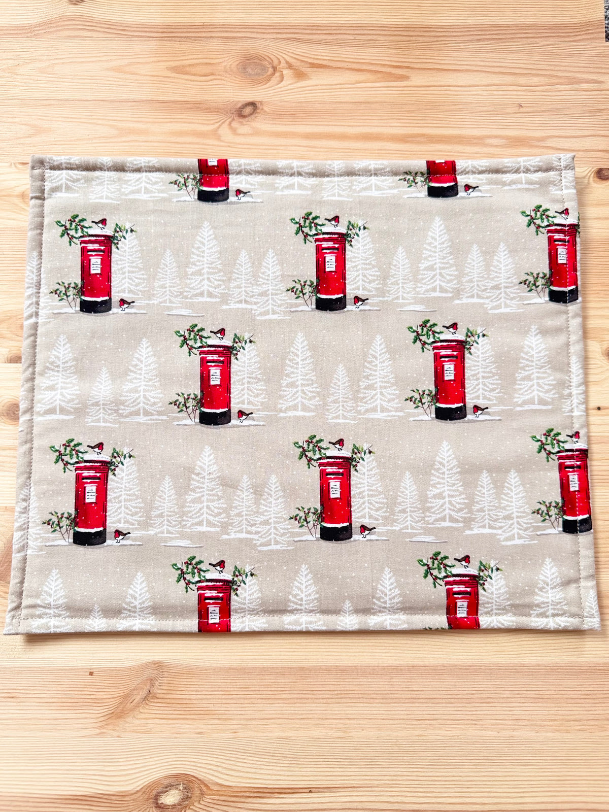 Winter Postboxes & Robins Vinyl Project Bag