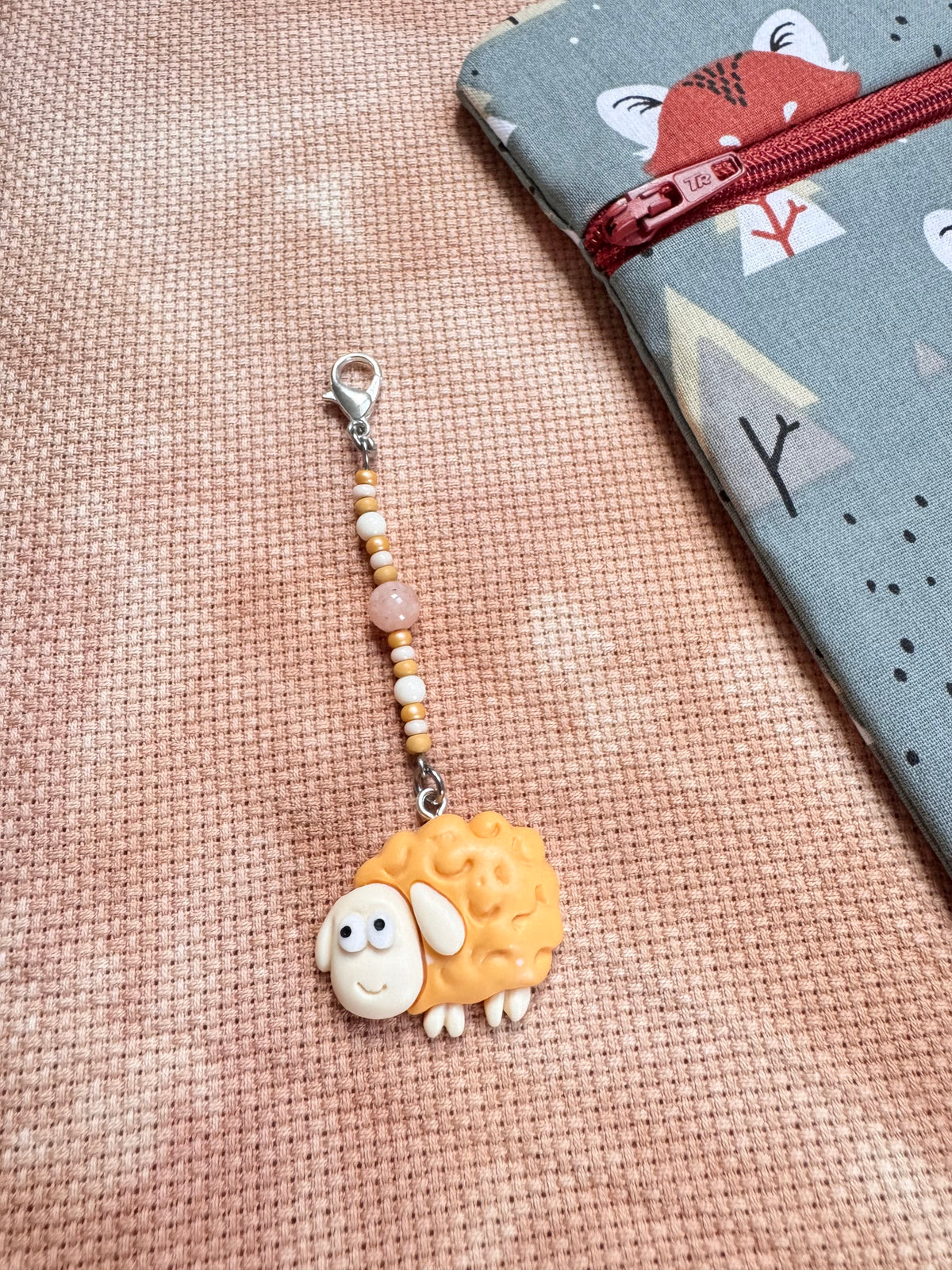 Yellow Sheep Project Bag Zip Charm