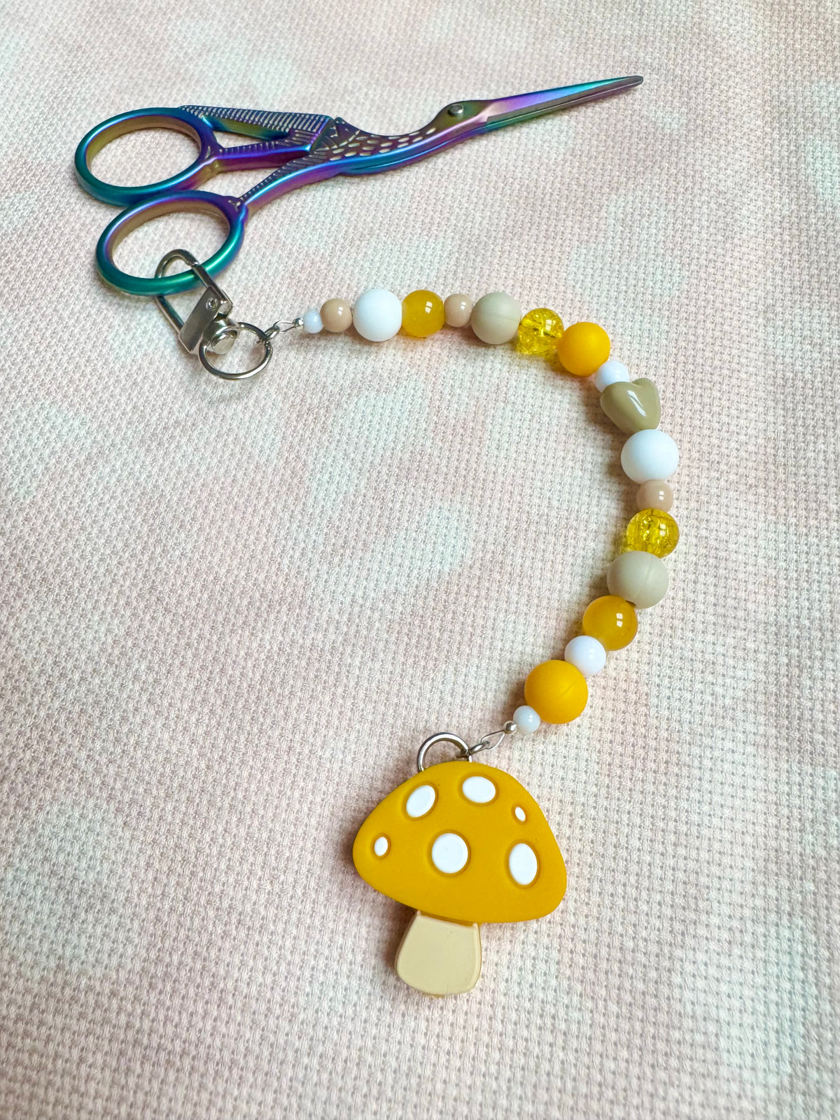 Yellow Toadstool Scissor Fob - With Scissor Protector
