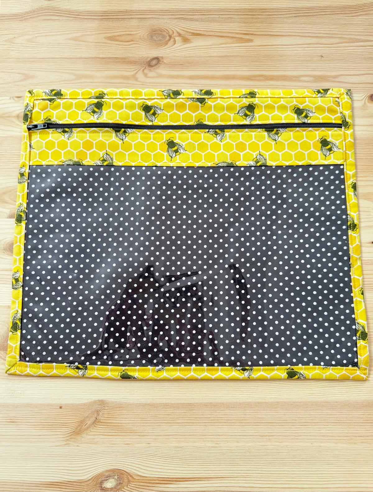 Bumble Bees & Polka Dots Vinyl Project Bag