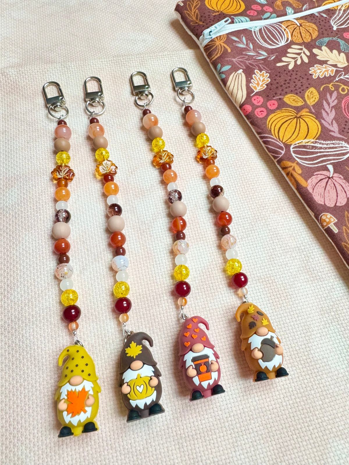 Autumn Gnomes (4 designs available) Scissor Fob - With Scissor Protector