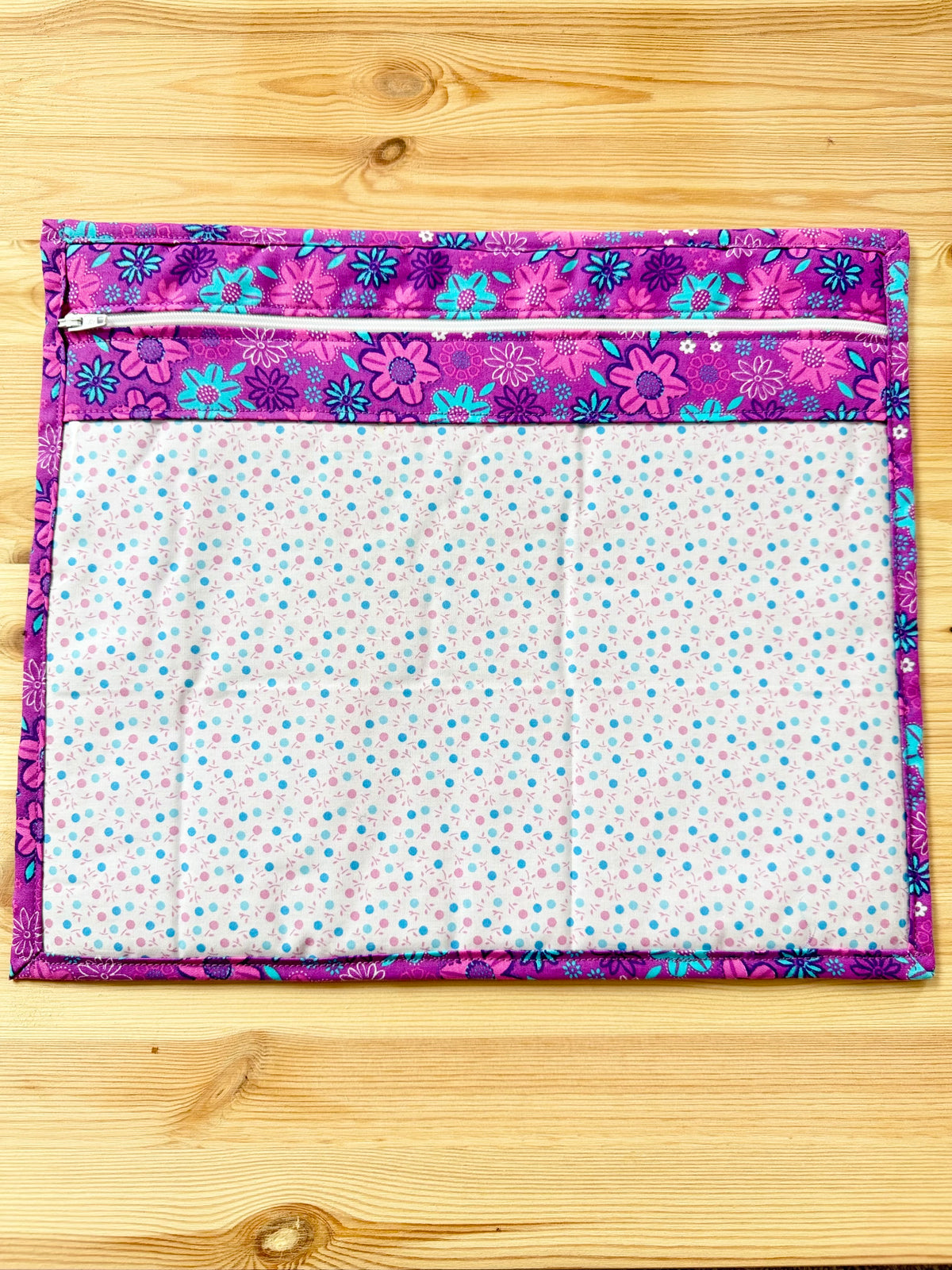 Floral & Dots Vinyl Project Bag