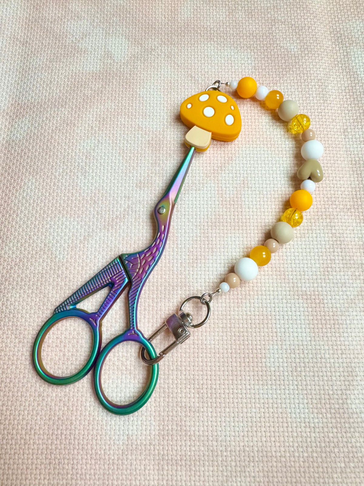 Yellow Toadstool Scissor Fob - With Scissor Protector