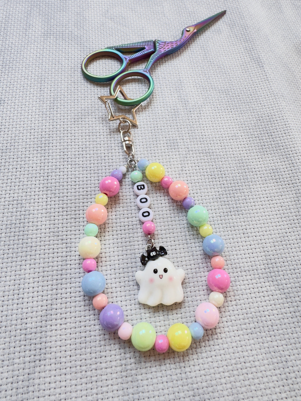 Boo Cute Ghost (Pearly Pastel Mix) Scissor Fob