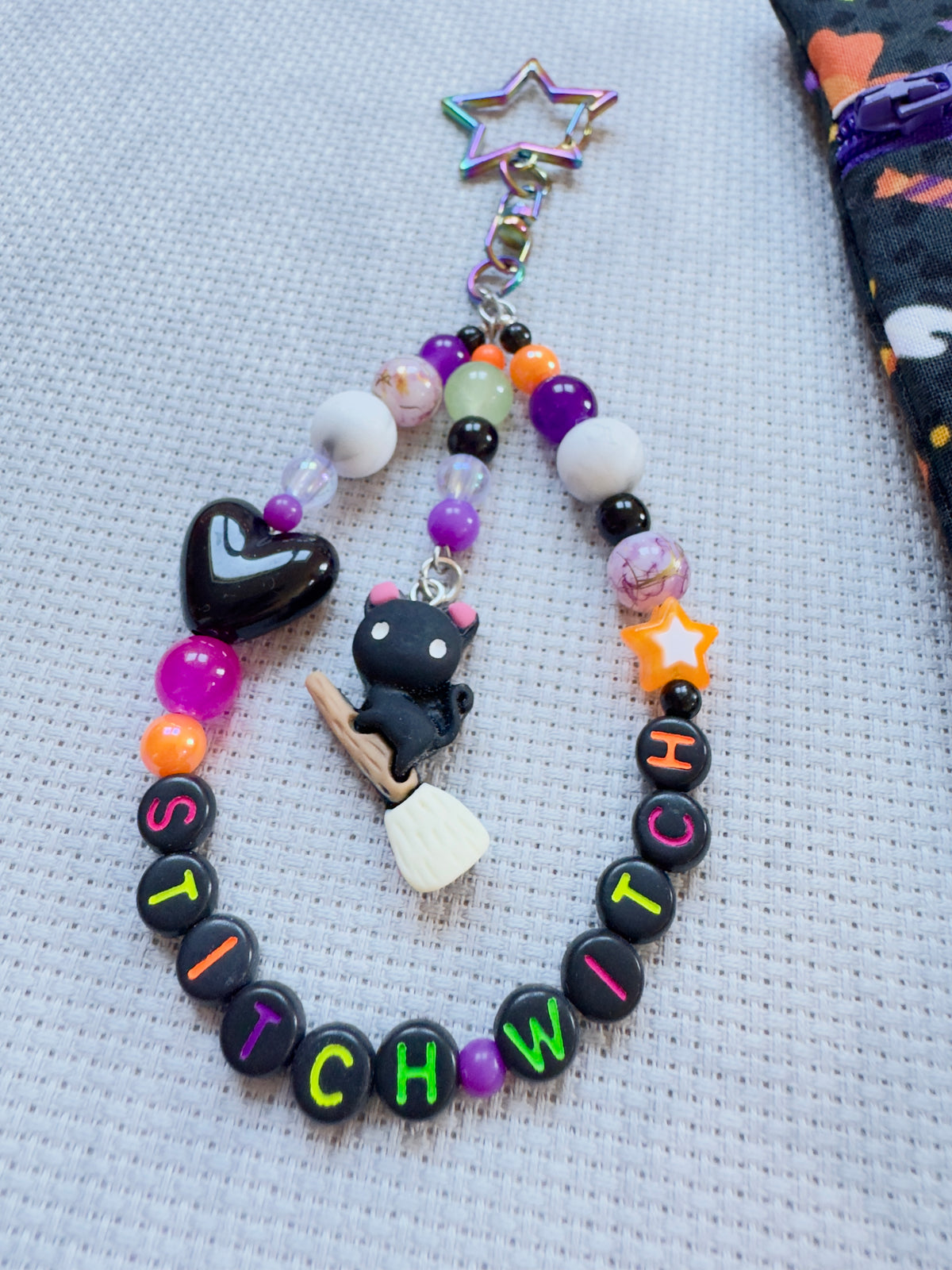 Stitch Witch (Black Letters) Scissor Fob