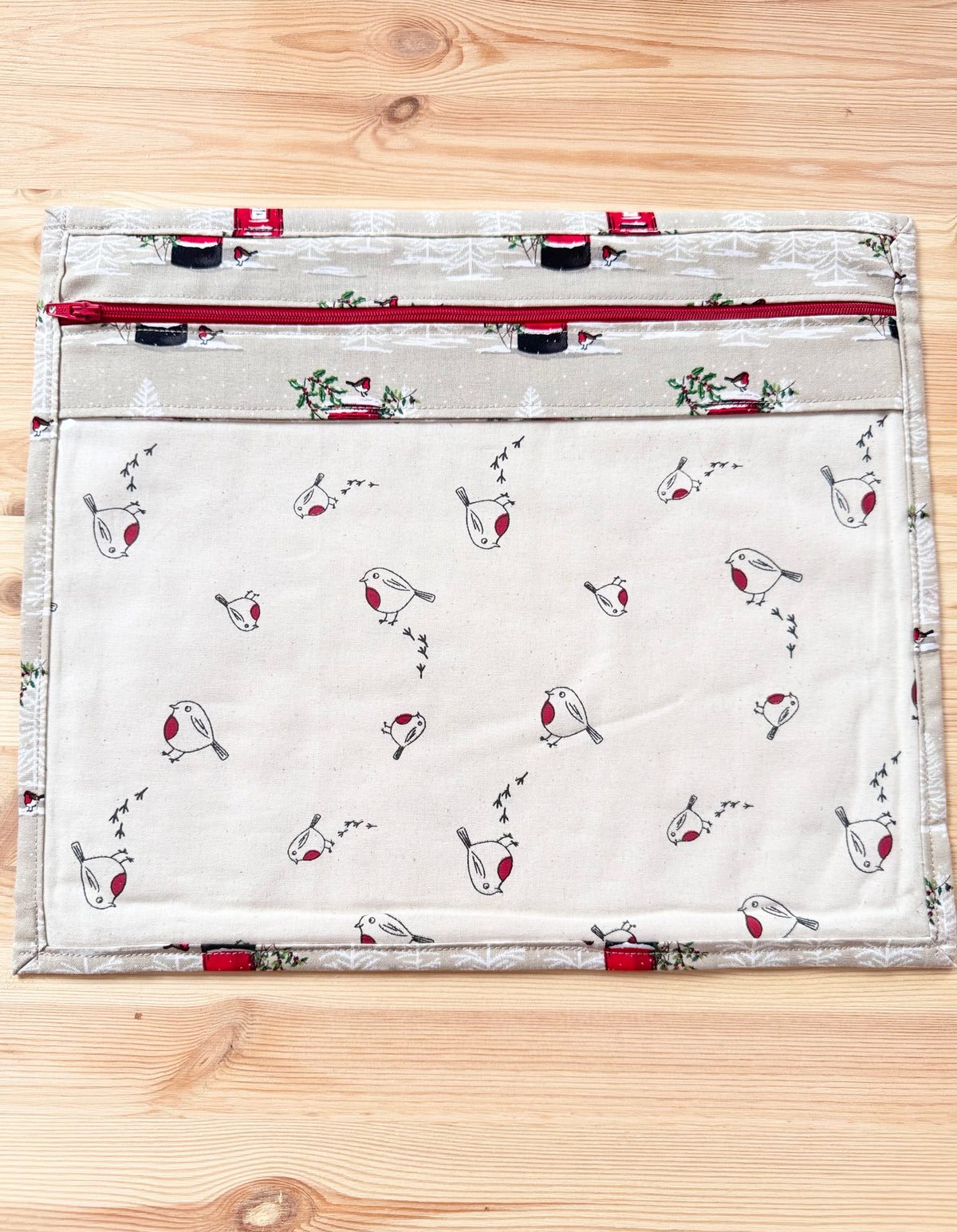 Winter Postboxes & Robins Vinyl Project Bag