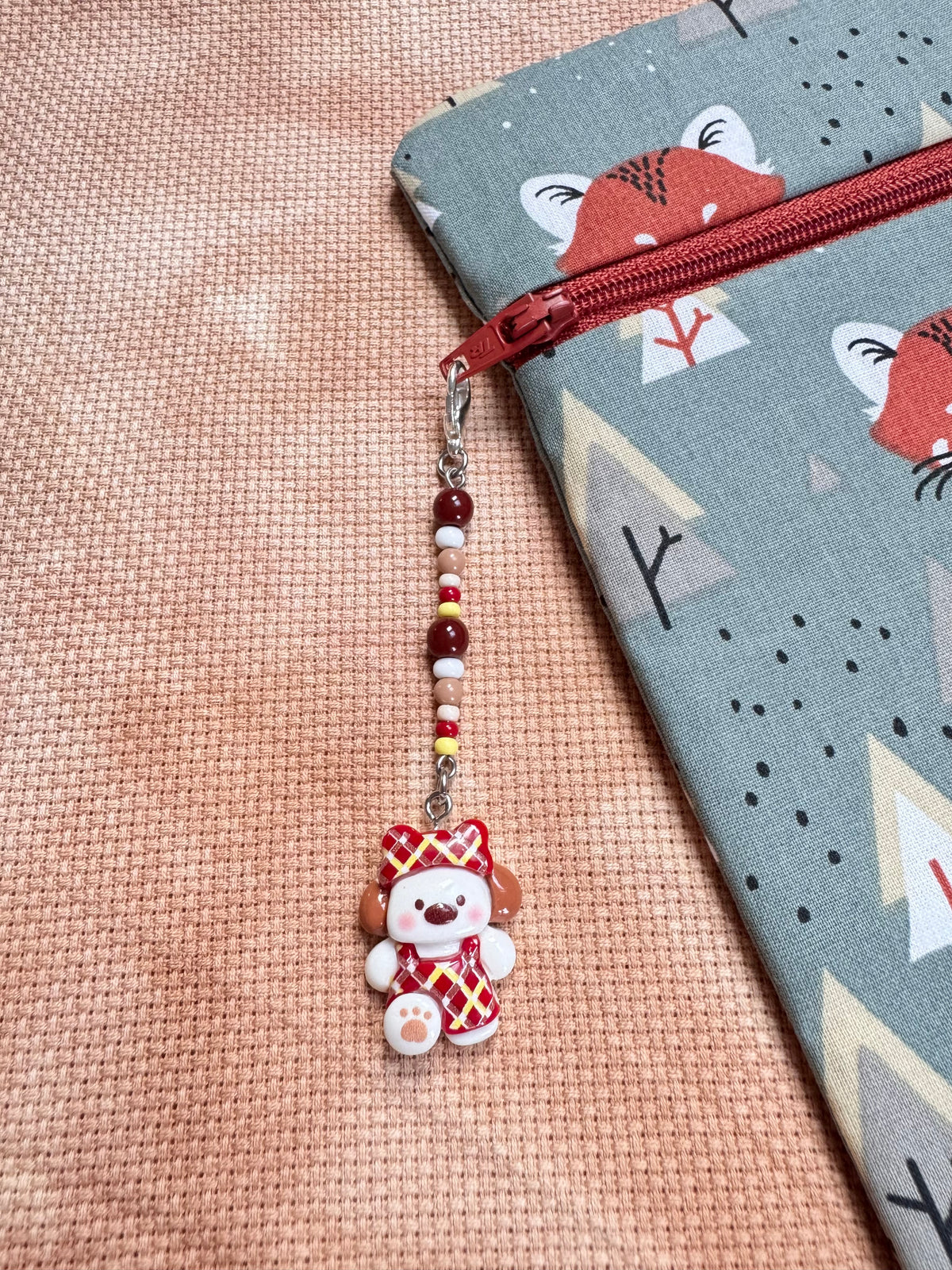 Doggy in Dungarees Project Bag Zip Charm