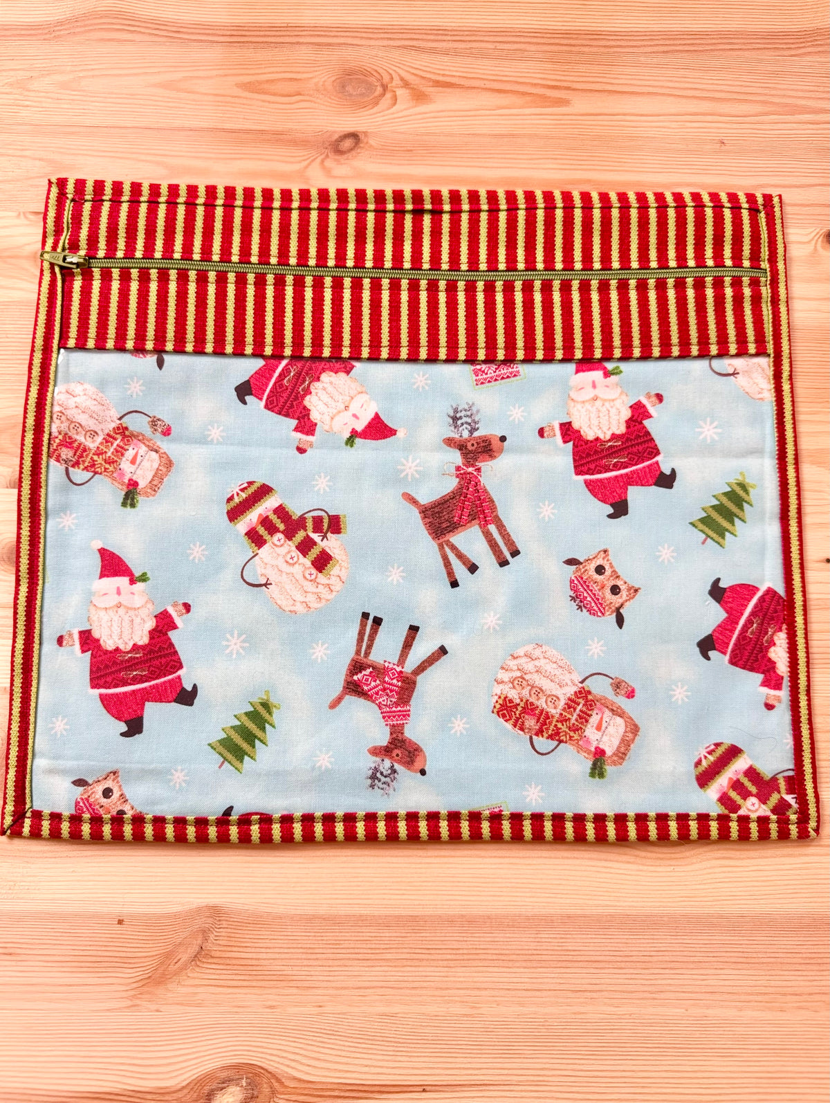 Santas & Stripes Vinyl Project Bag