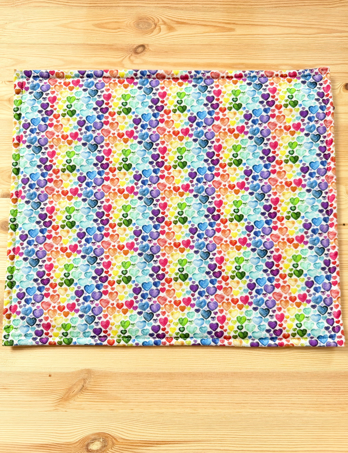 Rainbow Hearts & Purple Inner Vinyl Project Bag