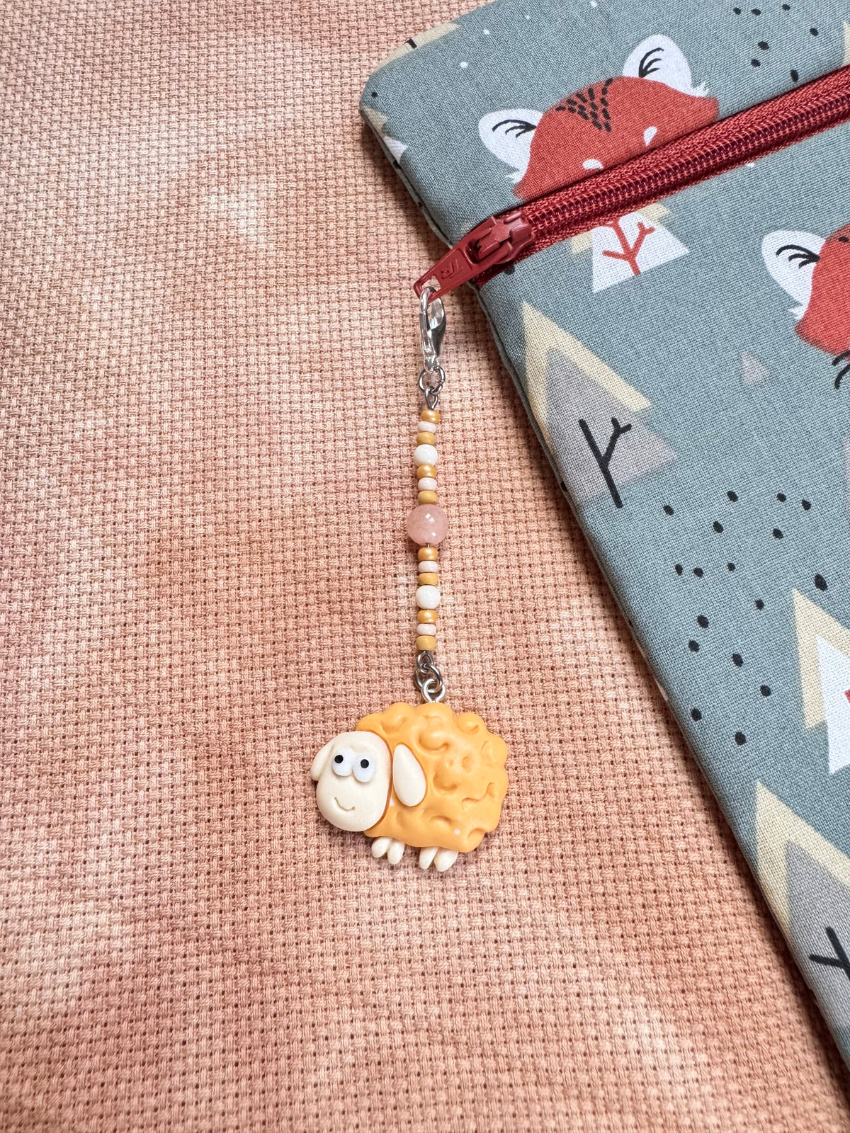Yellow Sheep Project Bag Zip Charm