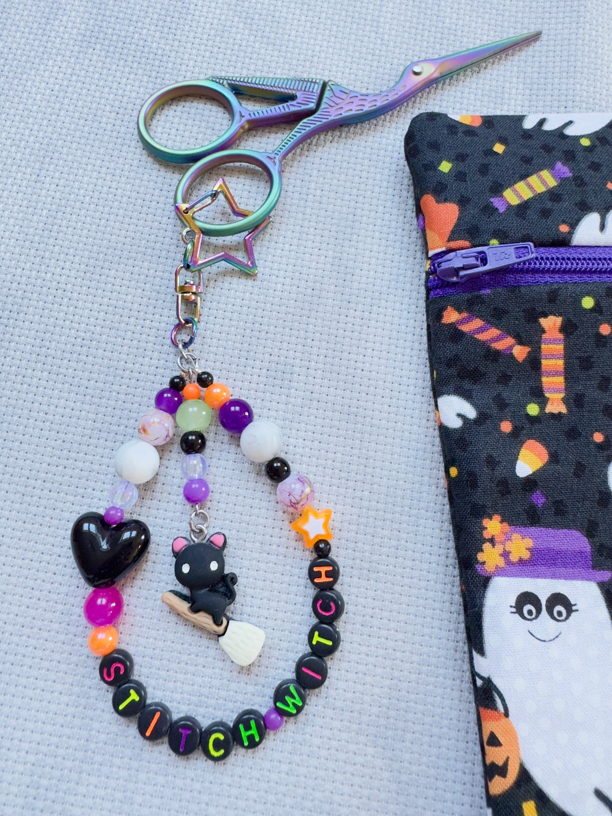 Stitch Witch (Black Letters) Scissor Fob