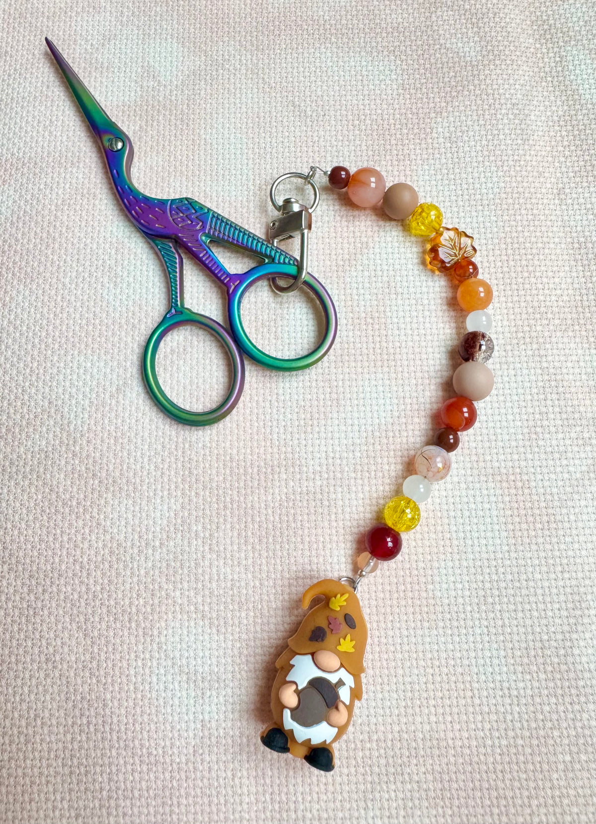 Autumn Gnomes (4 designs available) Scissor Fob - With Scissor Protector