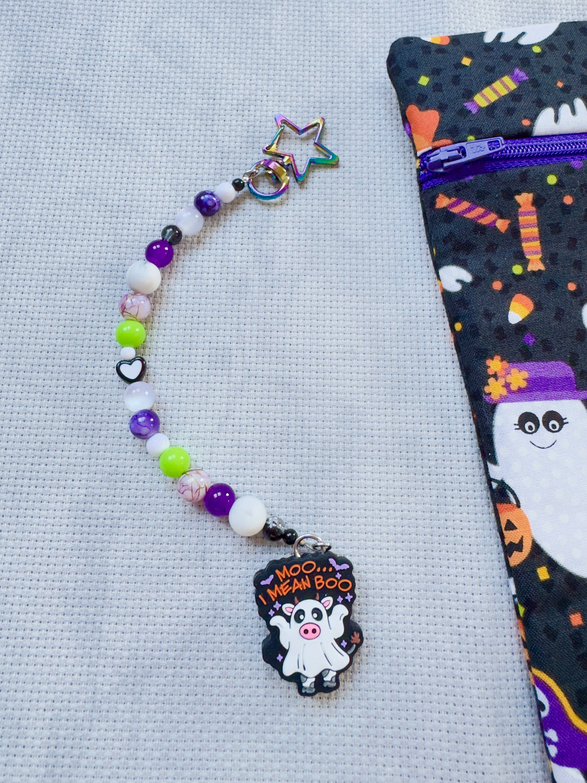 Moo I mean Boo Scissor Fob - With Scissor Protector
