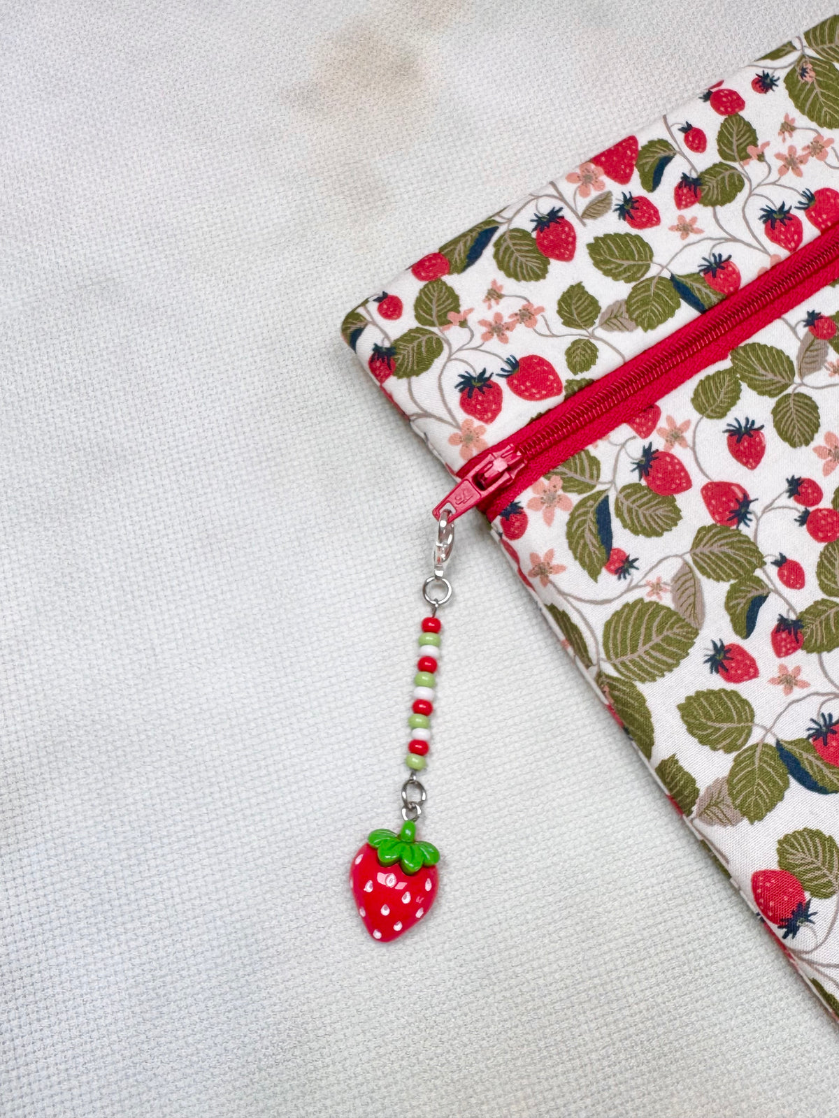 Strawberry Project Bag Zip Charm