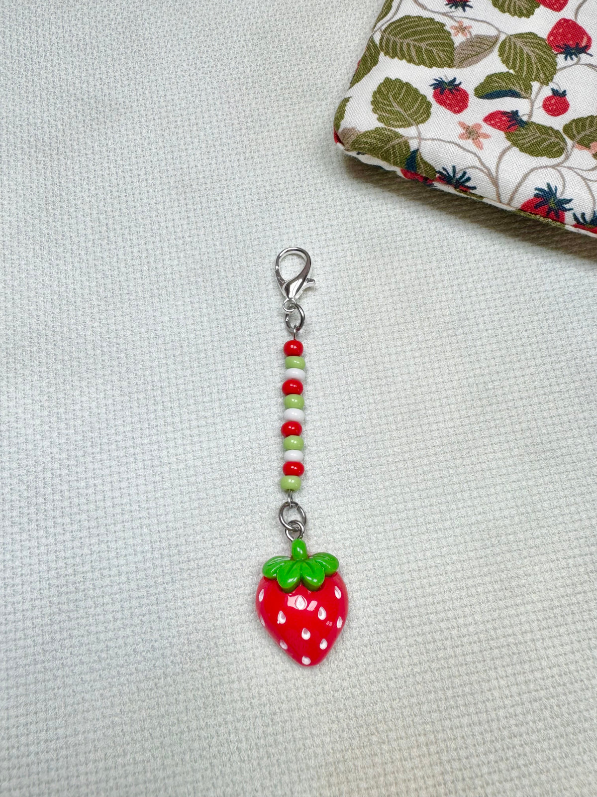 Strawberry Project Bag Zip Charm