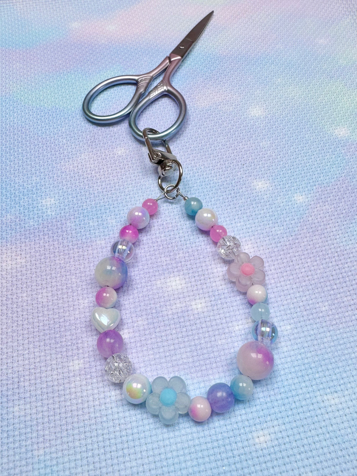 Lilac, Pink & Blue Mix Scissor Fob