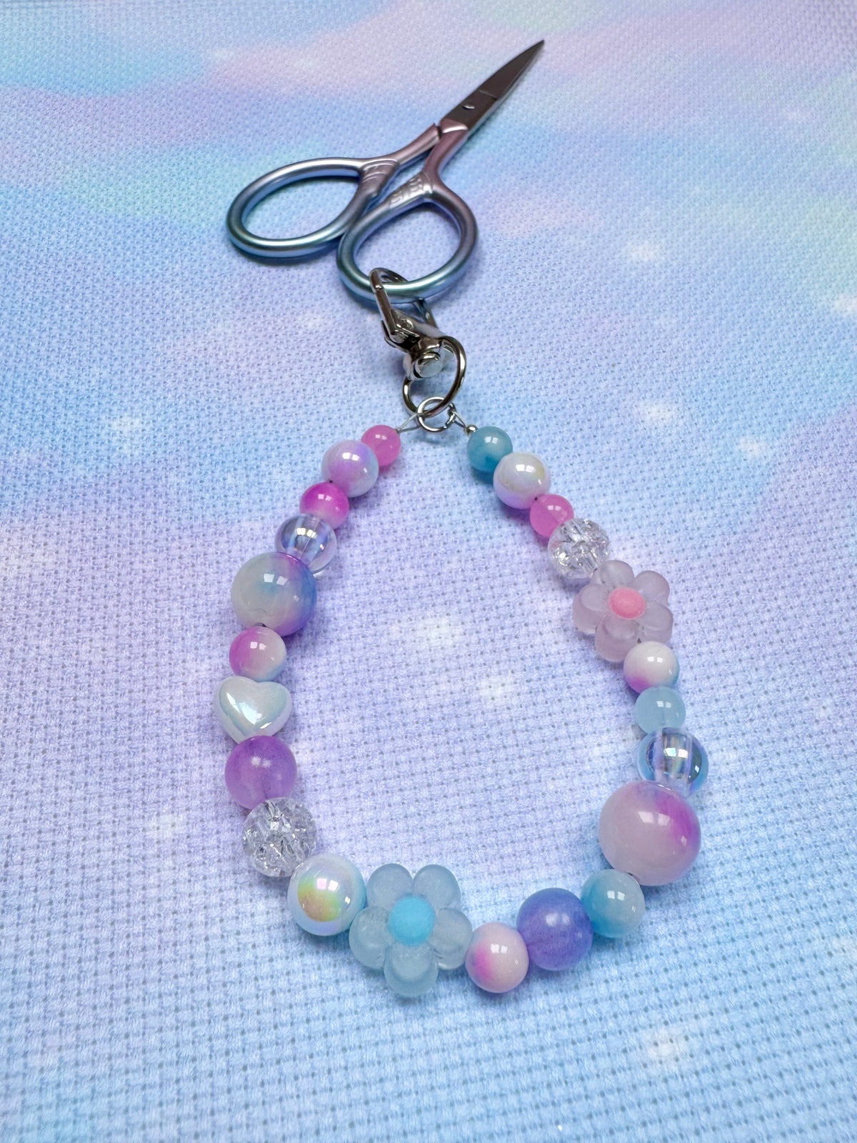 Lilac, Pink & Blue Mix Scissor Fob