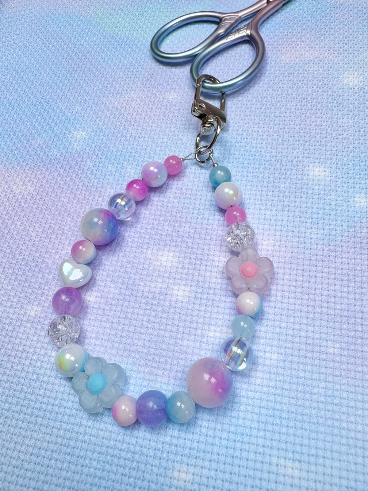 Lilac, Pink & Blue Mix Scissor Fob