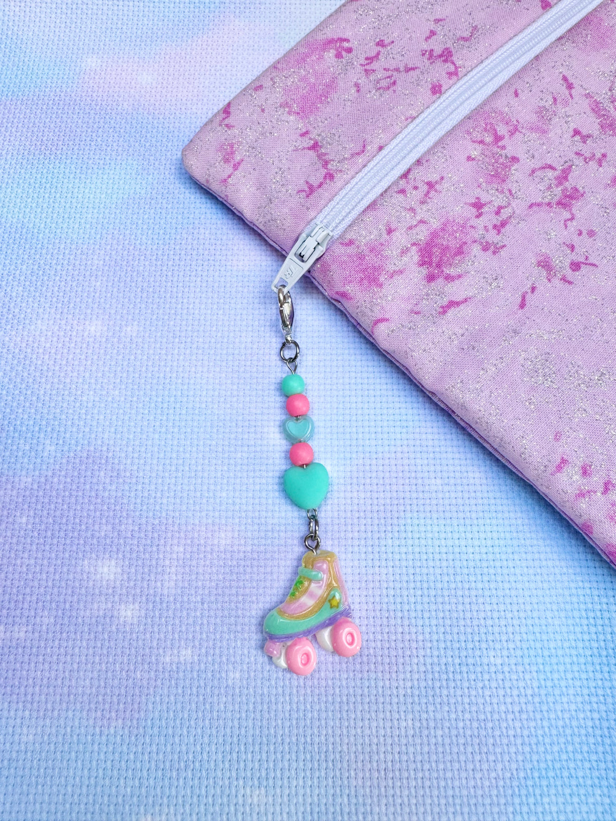 Roller Boot Project Bag Zip Charm