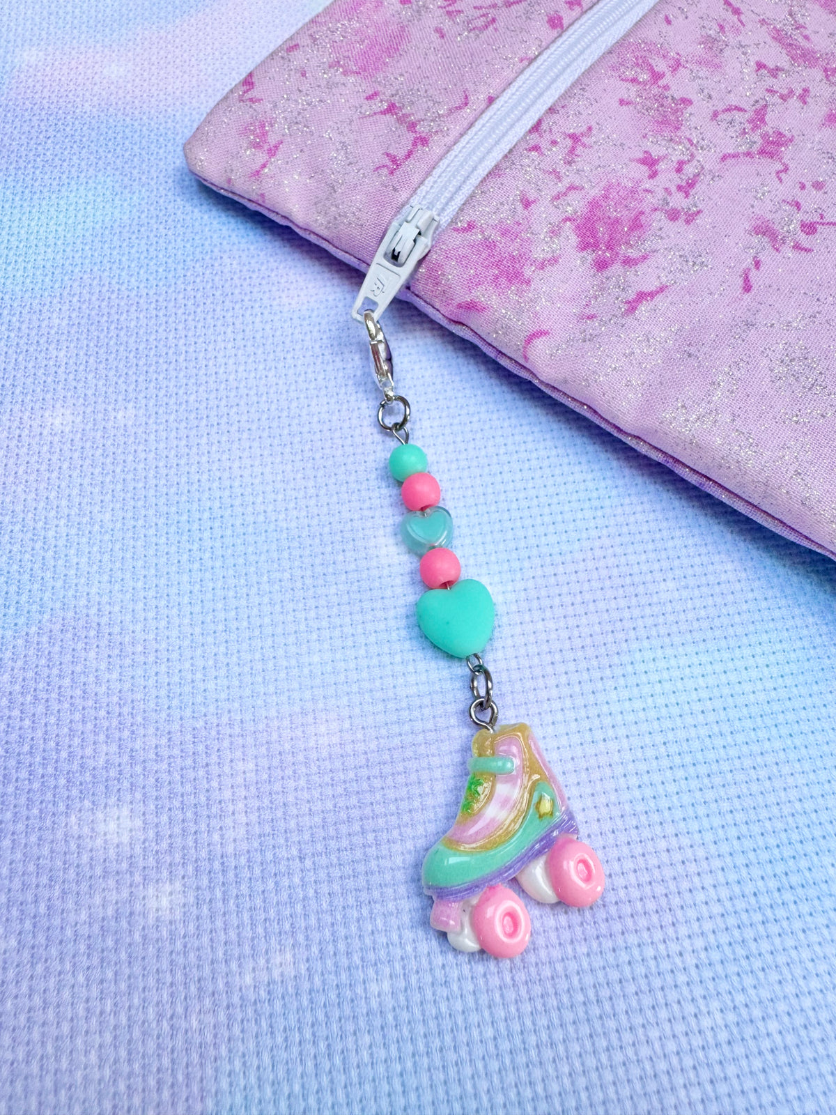Roller Boot Project Bag Zip Charm