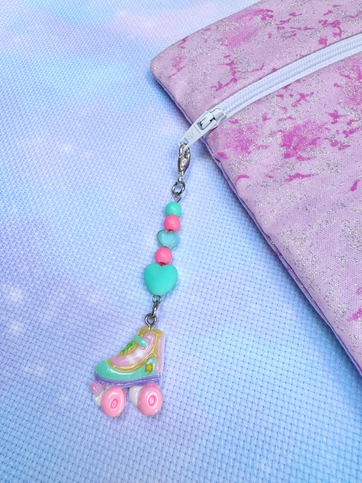 Roller Boot Project Bag Zip Charm
