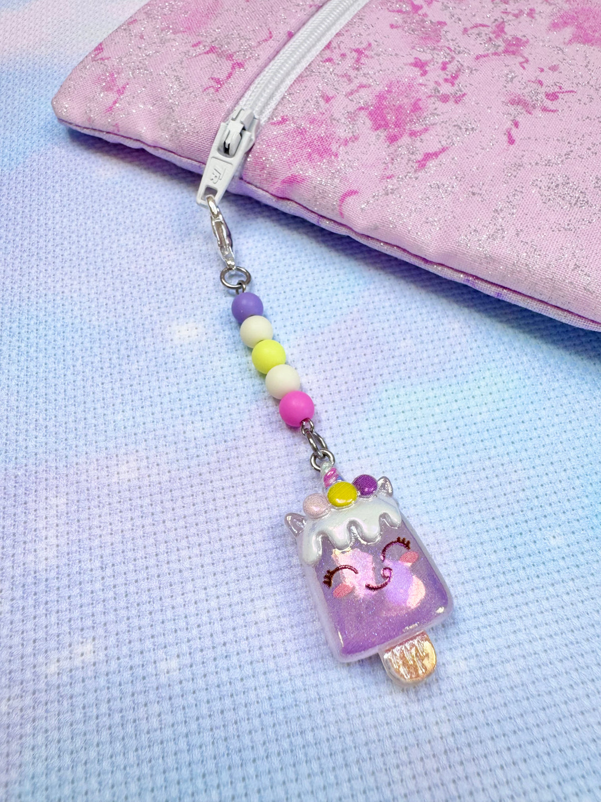 Unicorn Lolly Project Bag Zip Charm