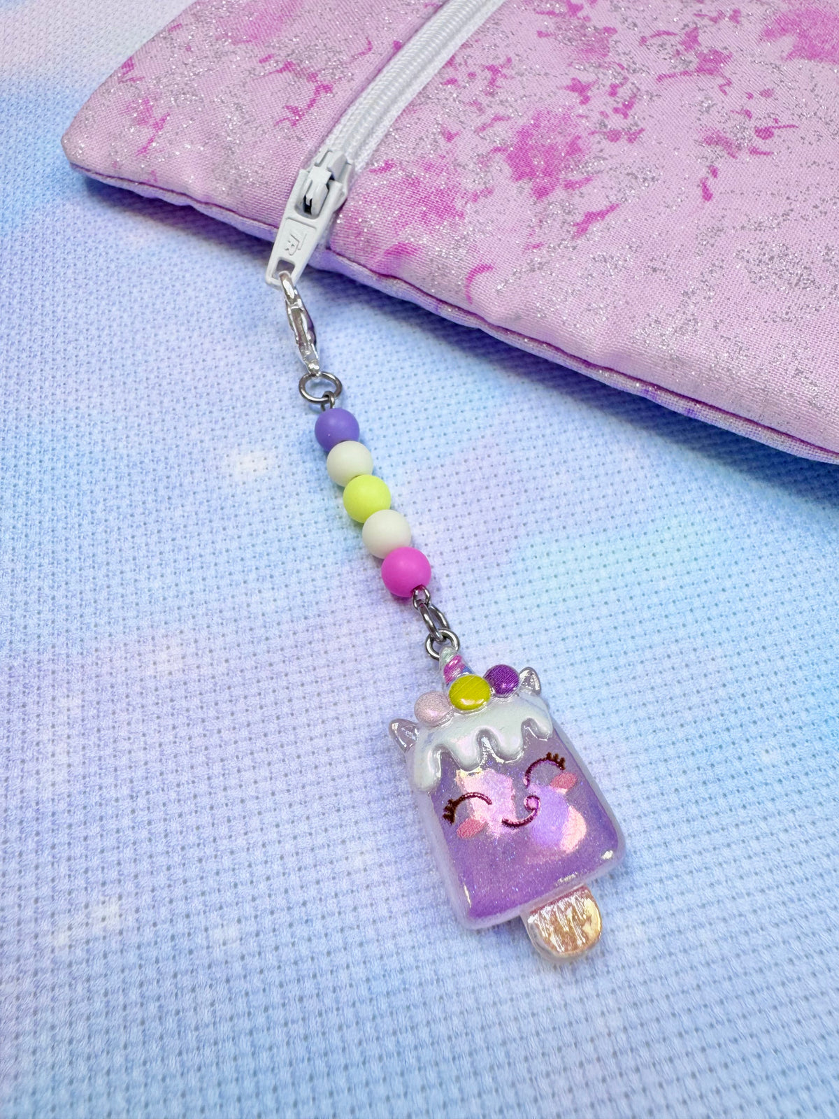 Unicorn Lolly Project Bag Zip Charm
