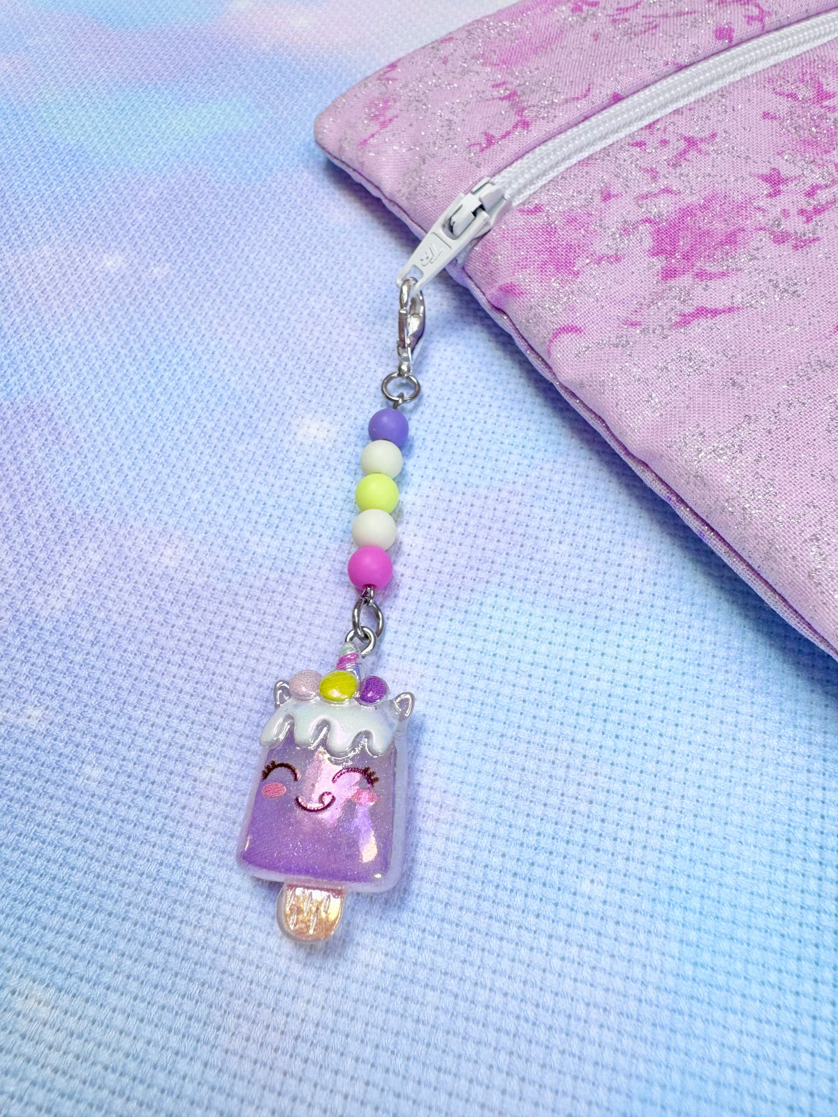 Unicorn Lolly Project Bag Zip Charm