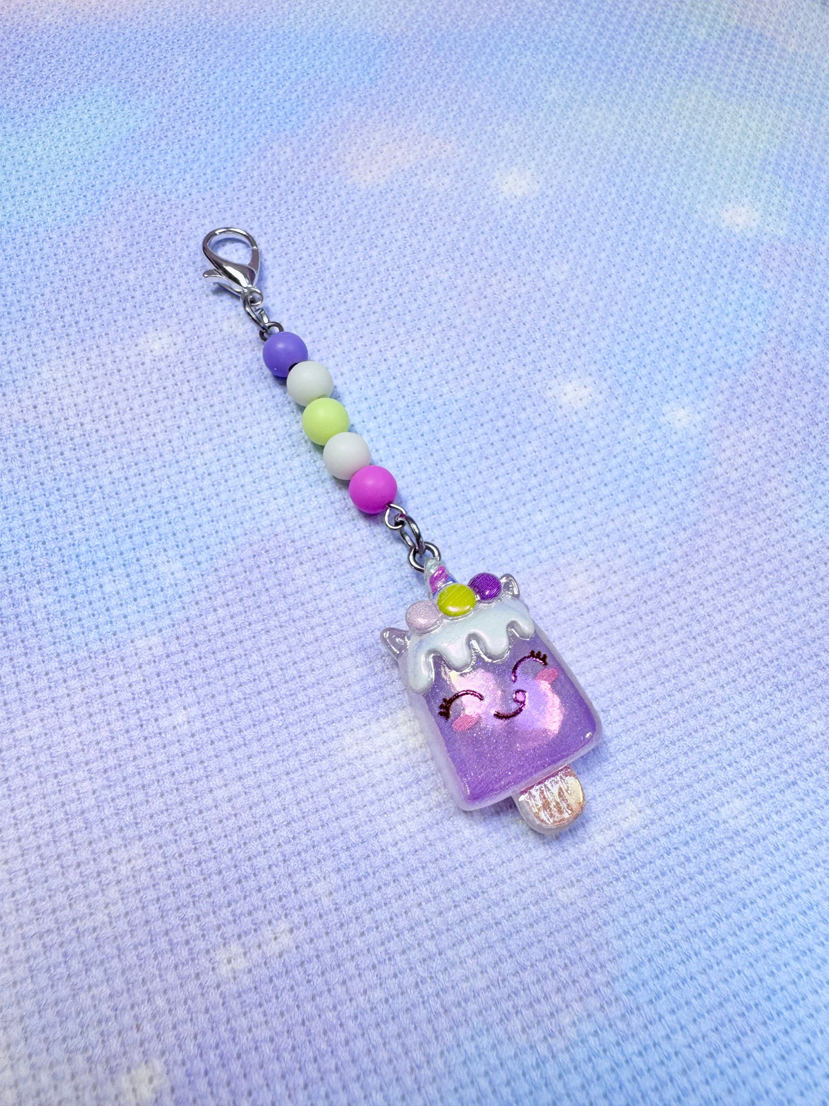 Unicorn Lolly Project Bag Zip Charm