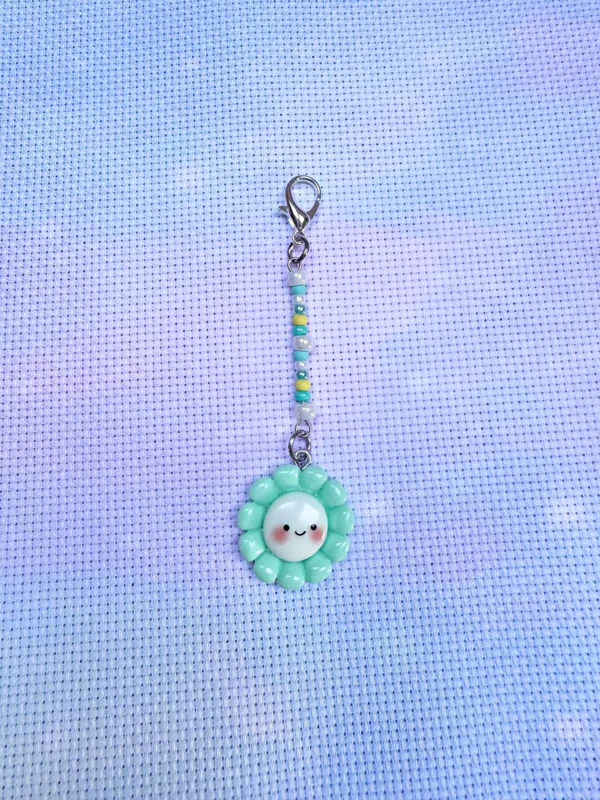 Smiley Flower Project Bag Zip Charm (5 colours available)