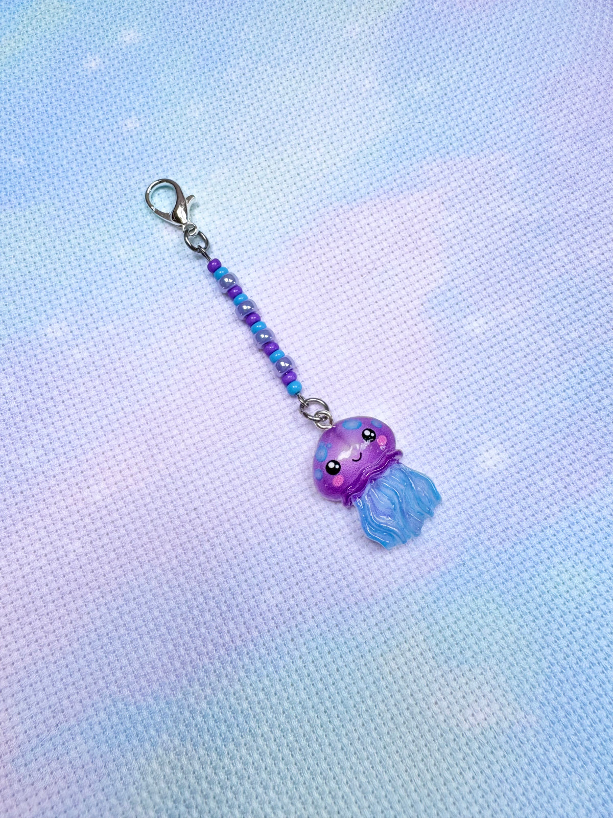 Smiley Jellyfish Project Bag Zip Charm